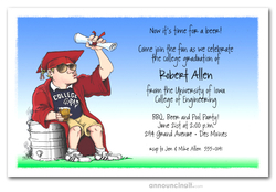 Beer Keg College Graduation Party Invitations