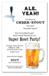 Beer and Tapper Super Bowl Party Invitations