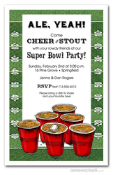 Football - Super Bowl Invitations Beer Pong Football Super Bowl Invitations