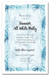 Blue Palm Trees Party Invitations