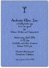 Martini Invitations Blue Shimmery Martini Business