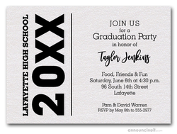 Bold Year Shimmery White Graduation Invitations