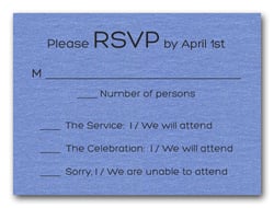 Shimmery Blue Bold Bar Mitzvah RSVP