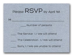 Shimmery Silver Bold Bar Mitzvah RSVP