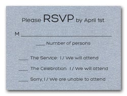 Shimmery Silver Bold Bar Mitzvah RSVP