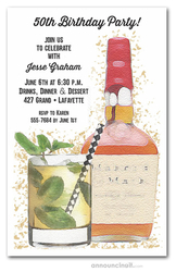 Bourbon Bottle Party Invitations