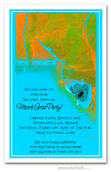 Bourbon Street Reveler Mardi Gras Invites