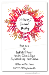 Bright Autumn Leaves Wreath Invitations