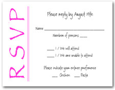Bright Pink on White RSVP Cards #6