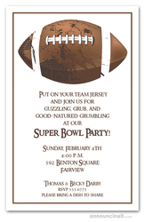 Brown Grunge Football Super Bowl Invitations