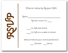 Brown on White RSVP Cards #6