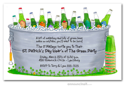 Bucket of Green Beer St. Patrick's Invites