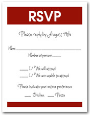 White & Burgundy RSVP Card #3