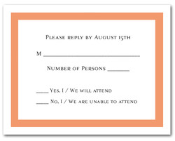 RSVP Cards - Response Cards Celosia Orange Border RSVP Card #5