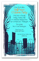 Cemetery Shadows Halloween Party Invitations