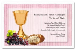 Chalice & Bread on Pink Baptism