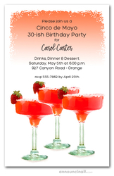 Chilled Strawberry Margaritas Invitations