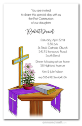 Communion Table Blue Cross Invites