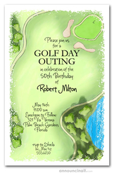 Aerial Golf Course Fairway Invitations