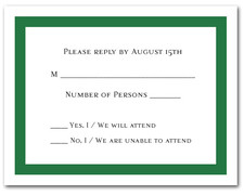 Dark Green Border RSVP Cards #5