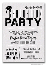 Shimmery White Dotted Graduation Invitations