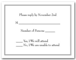 RSVP Cards - Response Cards Double Black Border RSVP Cards #2