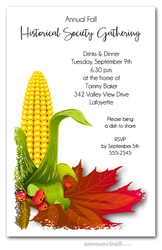 Fall Corn and Leaves Invitations