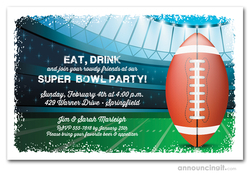 Football Stadium Kickoff Super Bowl Invitations