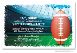 Football - Super Bowl Invitations Football Stadium Kickoff Super Bowl Invitations