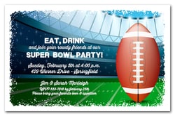 Football Stadium Kickoff Super Bowl Invitations