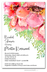 Fresh Pink Flowers Bridal Shower Invitations