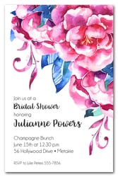 Full Hot Pink Blossoms Bridal Shower Invites