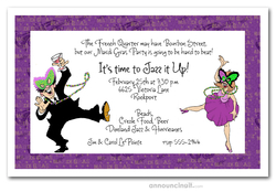 Mardi Gras Dancing Couple Party Invitations