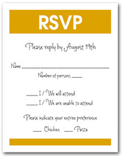 White & Goldenrod RSVP Card #3