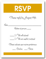 White & Goldenrod RSVP Card #3