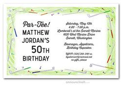 Golf Border Party Invitations