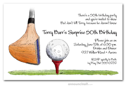 Golf Driver Party Invitations