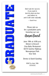 Tassel Charm and Blue Graduation Invitations