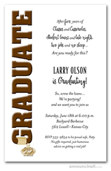 Tassel Charm & Brown Graduation Invitations