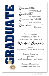 Tassel Charm and Navy Graduation Invites