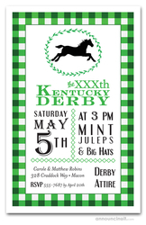 Green Plaid Kentucky Derby Invites