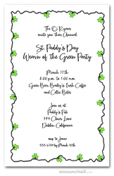 Shamrocks String of Lights Party Invitations