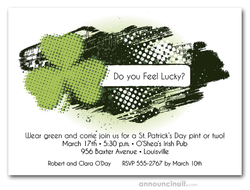 Grunge Shamrock St. Patrick's Invitations