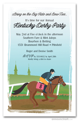 Horse Jockey Spires Derby Party Invitations