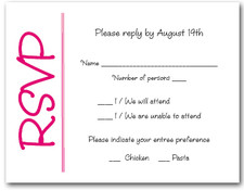 Hot Pink on White RSVP Cards #6