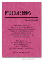Shimmery Hot Pink Classic Graduation Invites