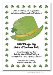 Derby Hat and Clovers St. Patrick's Day Invites