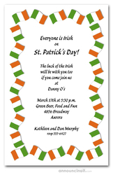 Irish Flag Border St. Patrick's Day Invites