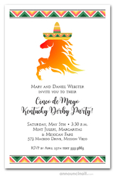 Derby de Mayo Horse and Sombrero Party Invitations