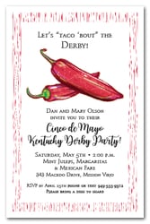 Derby Cinco de Mayo Red Hot Peppers Invitations
